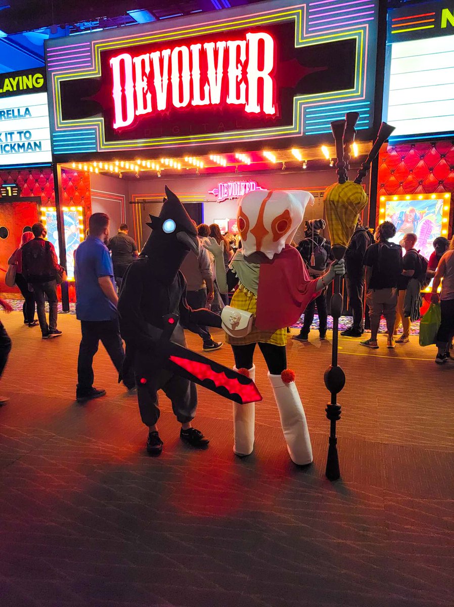 rynegade 👹 (@rynegaderyan) on Twitter photo Stoked seeing the <a href="/devolverdigital/">Devolver Digital</a> booth at PAX West repping our <a href="/acidnerve/">ACIDNERVE / DEATH'S DOOR</a> Death's Door cosplays 💪
Waiting in line to buy <a href="/cultofthelamb/">Cult of the Lamb</a> merch 👀
<a href="/Wigglesthegrea1/">Wiggles The Great</a> did an amazing job creating these for us! Stoked seeing the <a href="/devolverdigital/">Devolver Digital</a> booth at PAX West repping our <a href="/acidnerve/">ACIDNERVE / DEATH'S DOOR</a> Death's Door cosplays 💪
Waiting in line to buy <a href="/cultofthelamb/">Cult of the Lamb</a> merch 👀
<a href="/Wigglesthegrea1/">Wiggles The Great</a> did an amazing job creating these for us!