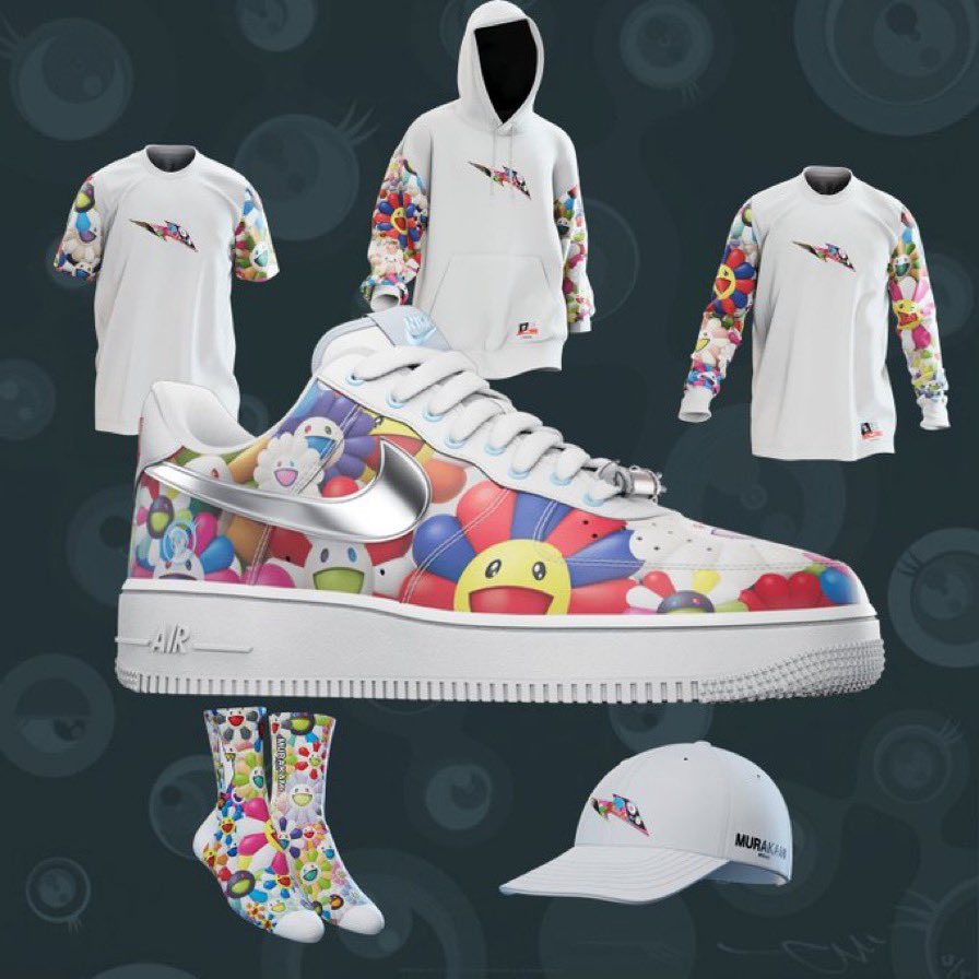 NftUae's tweet photo. GIVEAWAY 🚀

1x @RTFKT X @Nike X @takashipom MURAKAMI DRIP Air Force1

1x MURAKAMI DRIP LS SHIRT

1x MURAKAMI DRIP CAP

To do list:

1⃣  Like &amp; Retweet
2⃣  Tag 7 friends 
3️⃣  Follow me 

Winners in 3 days!

One winner per item and selected randomly with @twitter picker 🚀 https://t.co/KAQJrz5ZTW