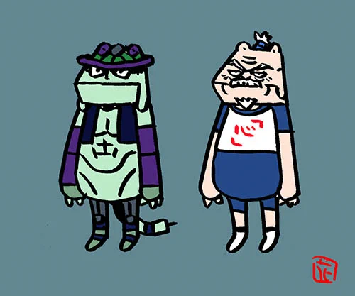 ケロ王。ネケロ。ケロラン。ミストバーン。#少年ジャンプ #ハンターハンター #ダイの大冒険#かえるヒーローズ #蛙#ファンアート #fanart 