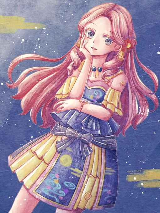 藤原みやび 月夜のクラシカルフラワーコーデ 