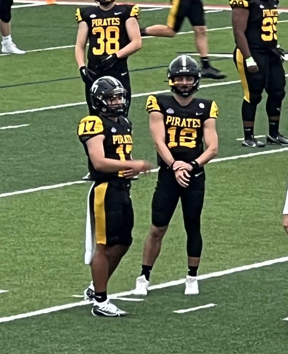 Two Patriot Football QB’s getting ready for a college football game together tonight!!! Landry Gilpin, Ricky Reyna, and <a href="/SUPiratesFB/">Southwestern FB</a> getting ready to start their season!!!!
#proudcoach