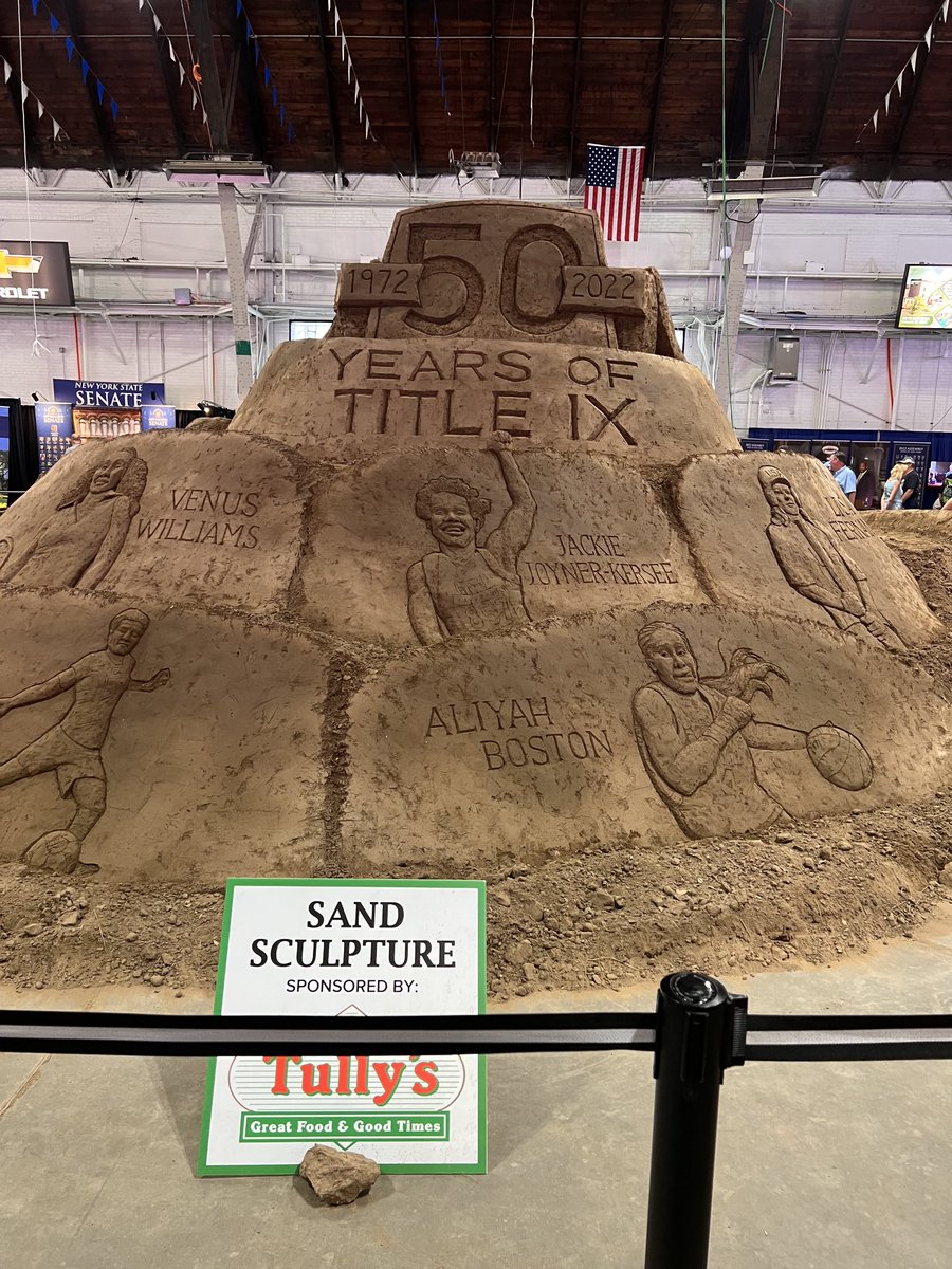 Awesome sand sculpture <a href="/NY/">Jai'duh</a> State Fair in recognition of 50 years Title IX.  <a href="/Aliyah/">Aliyah</a> Boston representing women hoops!