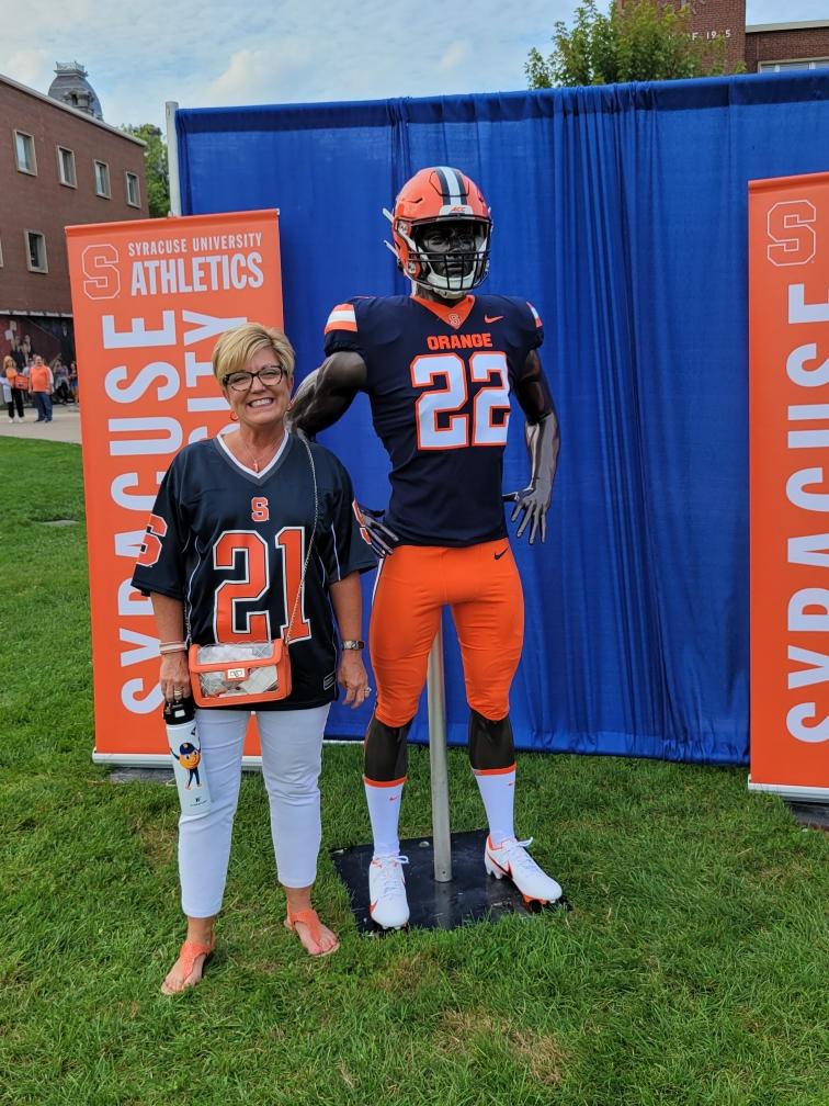 Love the uniform showcase on the Quad! <a href="/cuse/">Syracuse Athletics</a> #cusegameday