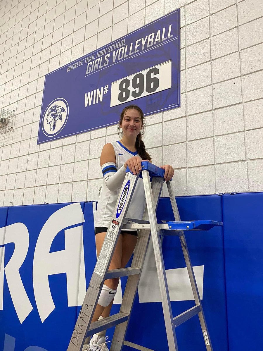 TrailVolleyball's tweet photo. Buckeye Trail was victorious at all levels today against Barnesville! 7th and 8th grade both earned wins to start off the day.

The varsity team swept the Rocks in 3 sets in front of an electric crowd. Kayleigh Abrams changed the all time win board to #896. Warriors are now 6-0! https://t.co/lMqTHbmPwF