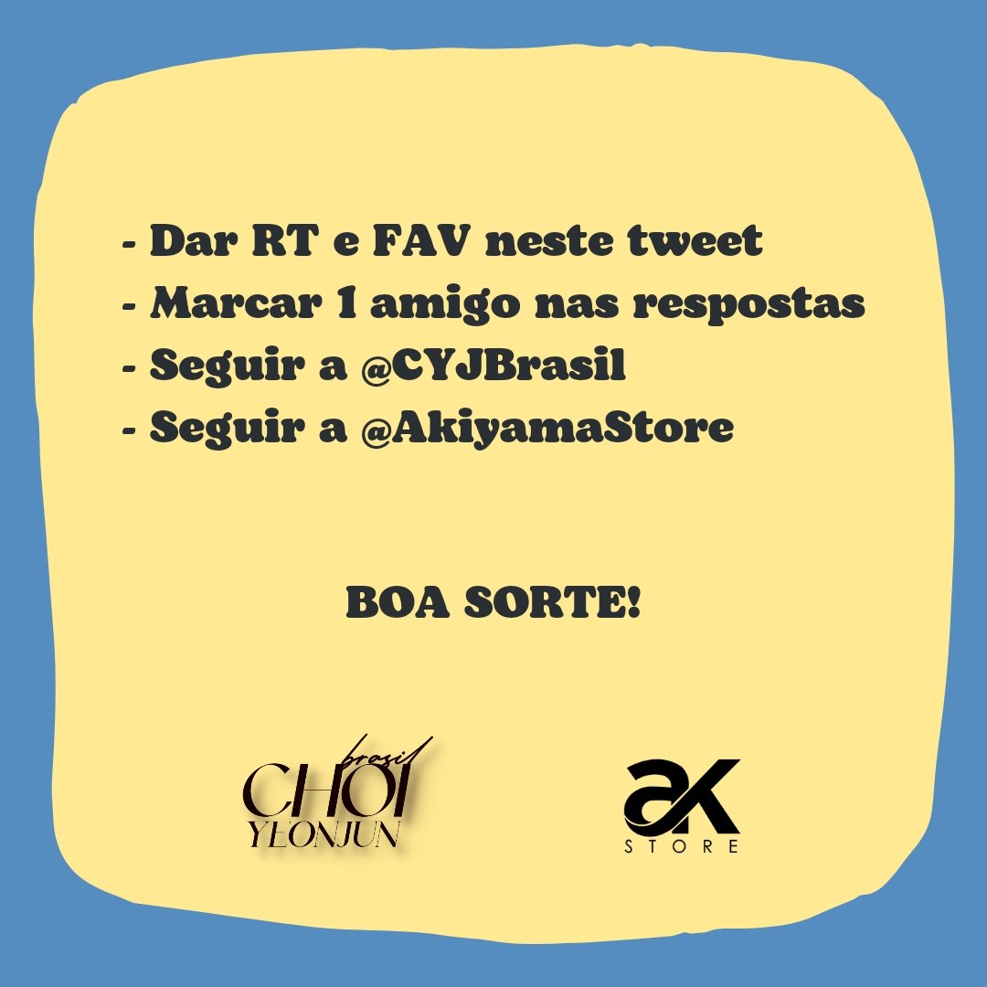 CYJBrasil's tweet image. 💌 | SORTEIO - YEONJUN BIRTH! 🎂

Quer ganhar um kit com 8 polaroids e 10 photocards do Yeonjun personalizado a sua escolha? Siga as regras abaixo e boa sorte! ❤️

🗓️ Sorteio dia 13/09 - 16h 

⚠️ Manter a conta aberta e apenas 1 resposta por pessoa. 

Parceria: @AkiyamaStore