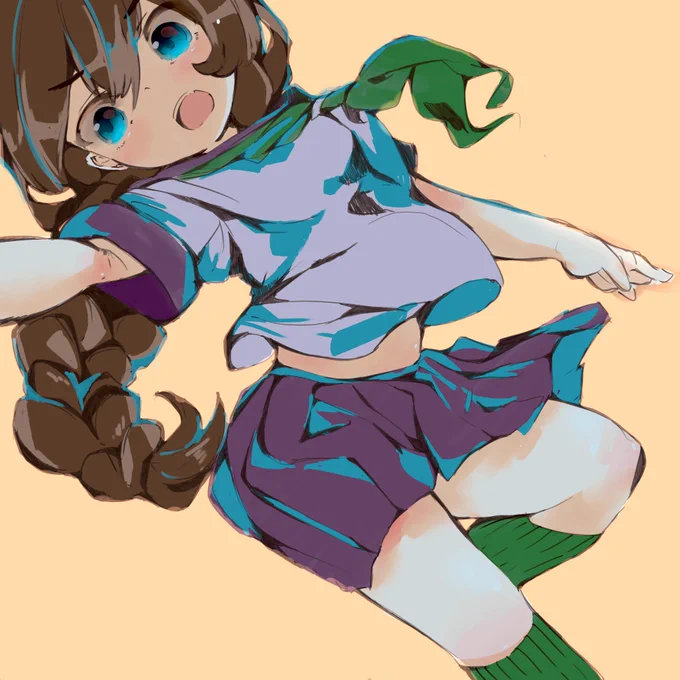 おさげちゃんさん#絵描きさんと繋がりたい#イラスト 