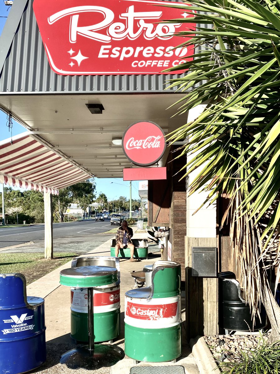 janeo's tweet photo. Excellent macadamia flat white on the Fraser Coast #Maryborough #retrocoffee https://t.co/IP8bRw12Cw