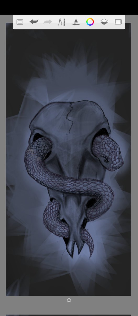 ShlickW's tweet photo. A doodle that had me transfixed on it. Love how it came out!! #design #digitalart #skull #snake https://t.co/z1MyQCWwkD