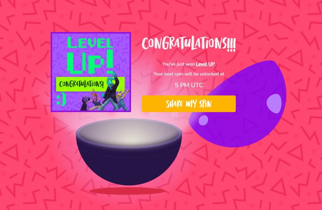ConejoLoquito's tweet photo. Que lindo! Acabé de ganar un Level Up y con eso, la oportunidade poder ganar un @DeGodsNFT gracias al Gachapon de @FlippinRabbits.

Todos los dias tienes una chance de ganar. Sólo necesitas un conejo!

#FlippinRaid #FlippinGach #425 https://t.co/mp82ZyrP4b