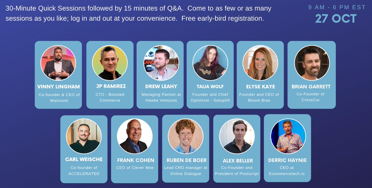 eventsautomated's tweet image. The Ultimate eCommerce Livestream.  Incredible lineup of speakers.  Free registration: ecomlivestream.com @CleverMoeAds @waitroom @TaliaGw @Ecommerce_Tech @bloom_bras @CrosscutVC @onlinedialogue @CarlWeische @iamrubenboer @hawkeventures @PostscriptIO @BoostedCommerce