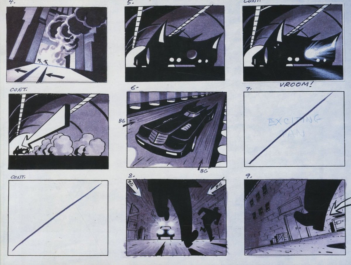 TheAnimatedBat's tweet photo. Storyboards for the opening of Batman: The Animated series 
1/3 https://t.co/1KIAVJs9ft