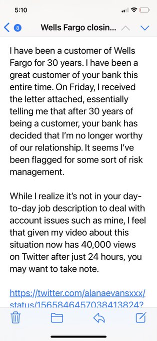 So I went ahead and emailed @WellsFargo Senior VP and Chief Risk Officer - did I do ok? 😂 https://t.<a class="tags" target="_blank" title="On Twitter" href="/?out=eyJ0eXAiOiJKV1QiLCJhbGciOiJIUzUxMiJ9.eyJpYXQiOjE3MjE0MjE2MjAsImlzcyI6InR3cG9ybnN0YXJzLmNvbSIsIm5iZiI6MTcyMTQyMTYyMCwiZXhwIjoxNzUyOTU3NjIwLCJyZWRpcmVjdF91cmwiOiJodHRwczovL3R3aXR0ZXIuY29tL1dlbGxzRmFyZ28ifQ.BZAC2gSaOHGbxbiHBKFAfiXA4OJLKWsaFbQmcMlFVSTb2nyNkGW9W0WTJlrIEsN7_5DL3iv_c3imry6CvC0INA">@WellsFargo</a>
