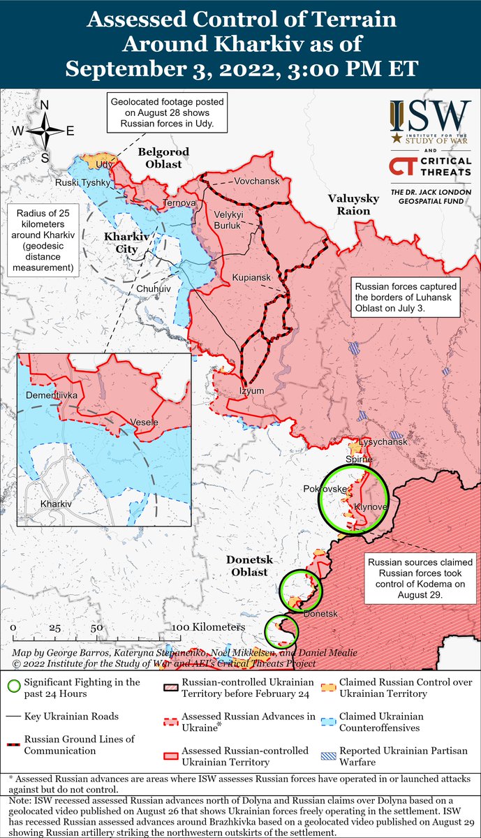 Ukrainian officials directly stated today that the ongoing Ukrainian counteroffensive in southern #Ukraine is a methodical operation to degrade #Russian forces and logistics, rather than one aimed at immediately recapturing large swathes of territory.

isw.pub/RusCampaignSep…