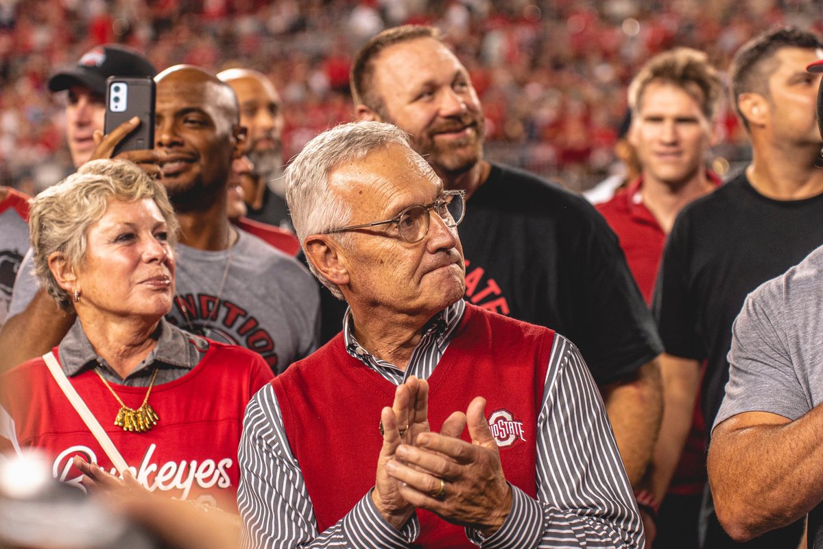 OhioStateFB's tweet photo. Welcome back coach! #GoBucks https://t.co/sNKSjISMBC