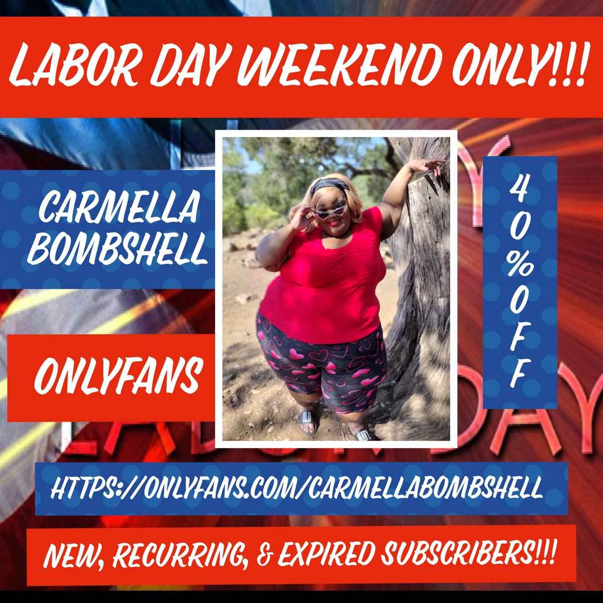 CarmellaBomb's tweet photo. Labor Day Weekend only!!!!! 40% off!!!!!! Muah ππ₯³ππ https://t.co/M9b7AnpYDk
#carmellabombshell #ssbbwass #supersizedbombshell #plussizebaddie #ass #belly #hips #titts #supersizepinup #ebony #squishy https://t.co/k8VCdgvwoT