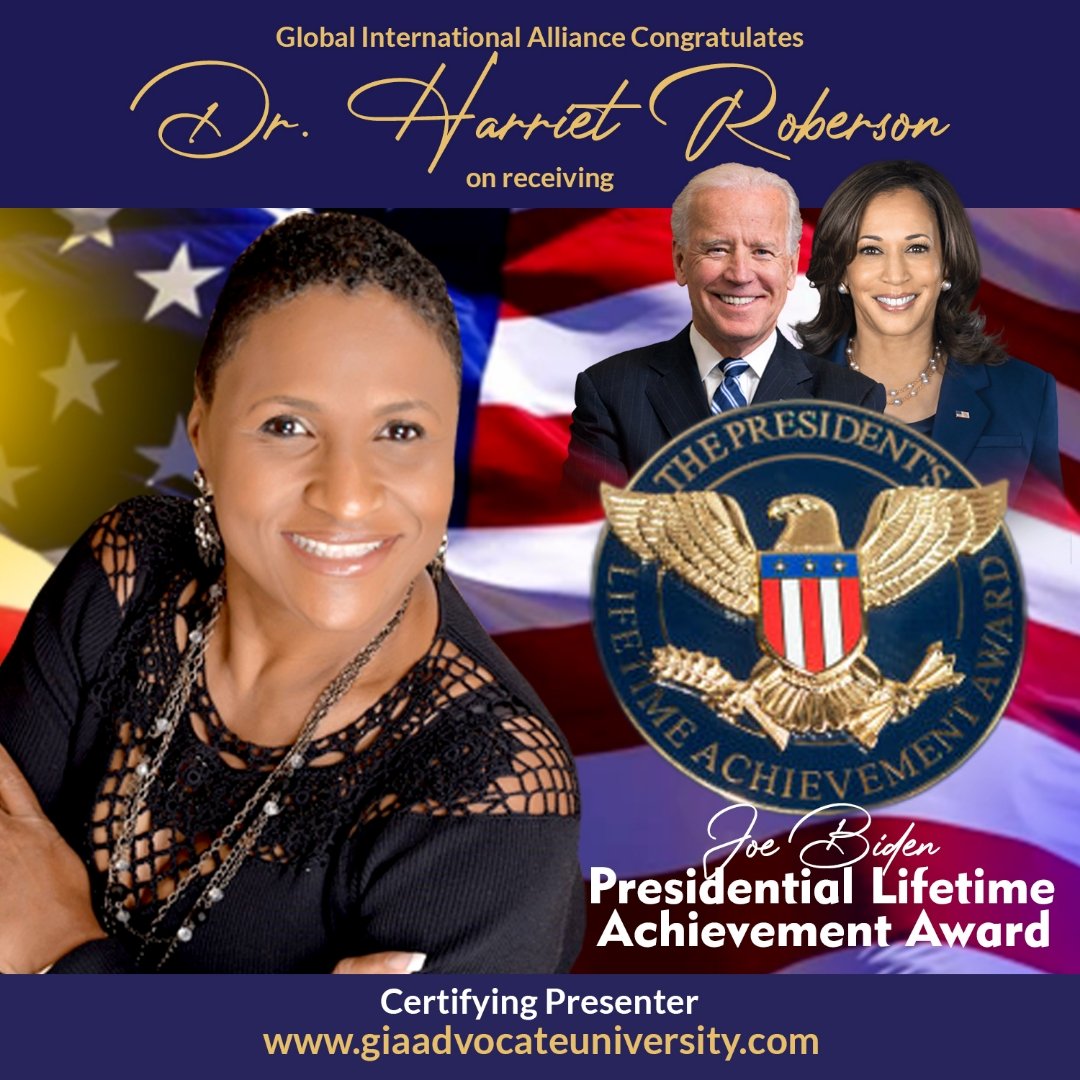Wow! I'm so honored to receive the 2022 Presidential Lifetime Achievement Award. 
Thank you President, Joe Biden and Vice President, Kamala Harris for this Honor.
I am humbled, thankful and extremley grateful.