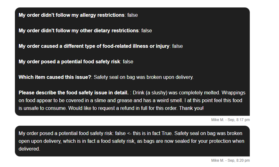 MikeMacurak's tweet photo. @Uber_Support It's absolutely horrible that an hour later, I am still waiting to hear from you via some resolution for this!! @UberEats https://t.co/lGrRMDrrO0