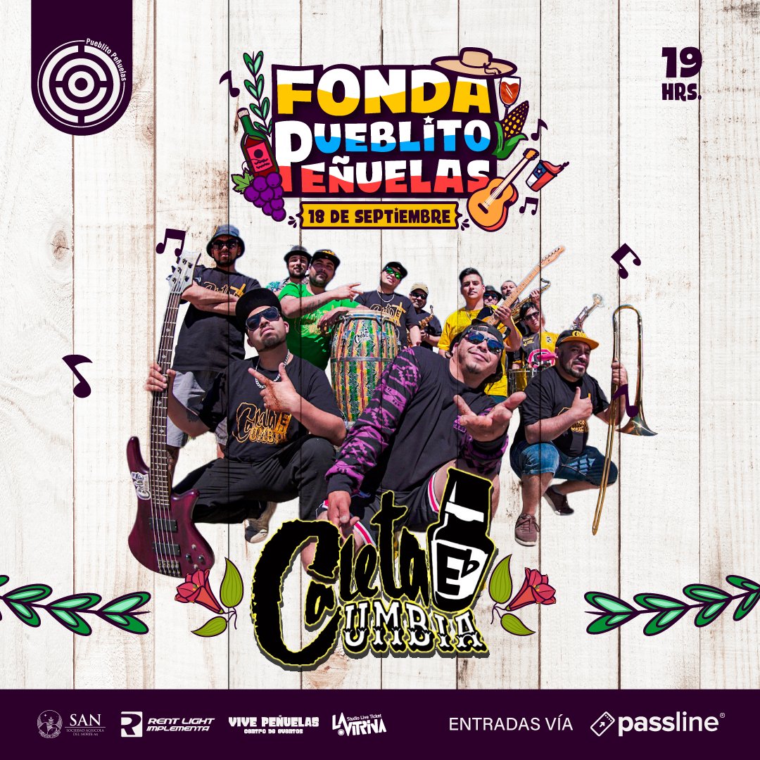 vivepenuelas's tweet photo. FONDA PUEBLITO PEÑUELAS 🇨🇱🎉
18 DE SEPTIEMBRE 19:00 HRS. 
CALETA E' CUMBIA
.
Siente mi ritmo viene de corazón, desde una poblita caletera de Coquimbo🎤🎶
.
ADQUIERE TU TICKET🎟️
https://t.co/ne3RcvRUqB https://t.co/tqXQmHCIQ0