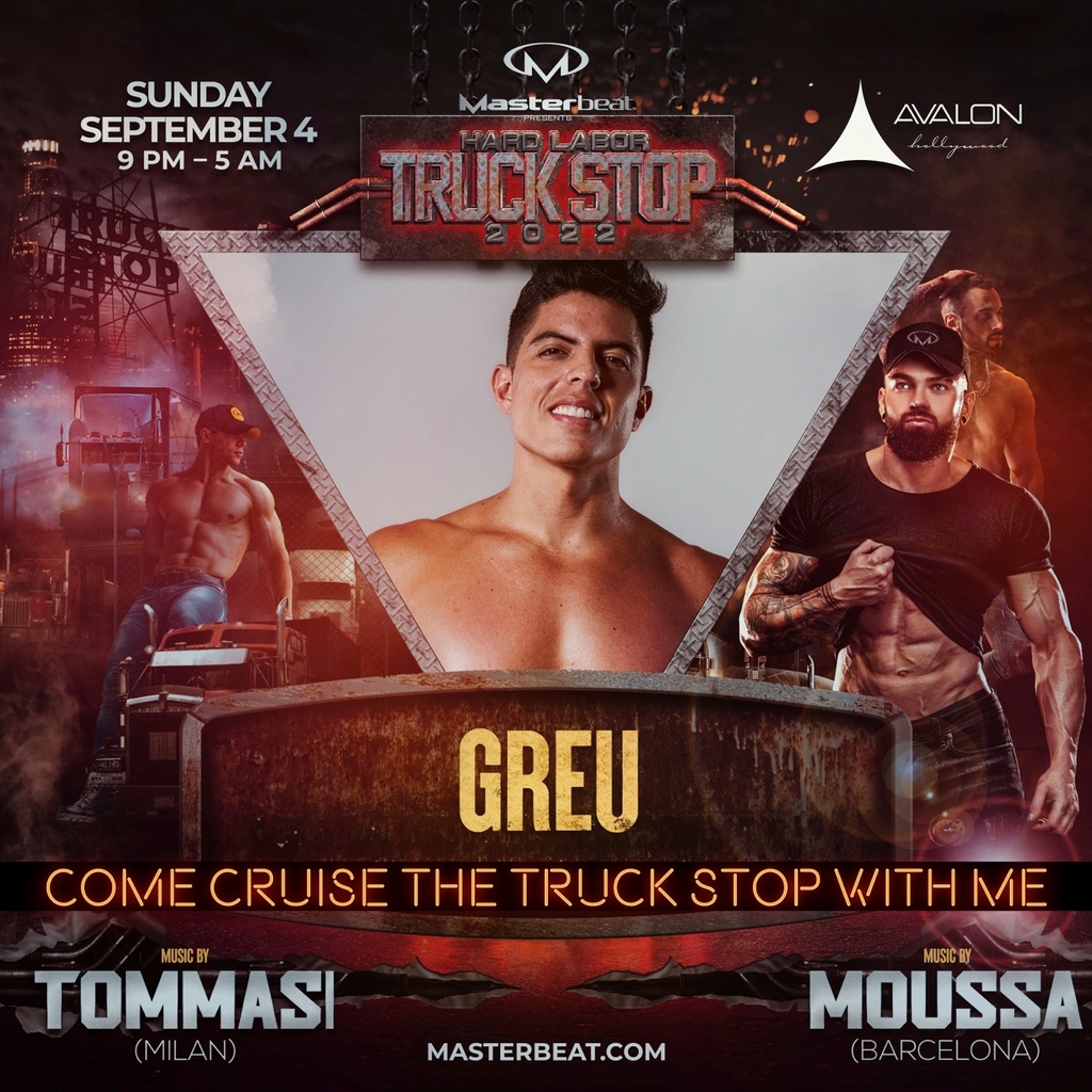masterbeat's tweet photo. Join Grev cruising our Truck Stop, this Sunday at Avalon.

#masterbeat #hardlabor #cruising #truckstop #labordayla #avalon https://t.co/40qub9YGoe