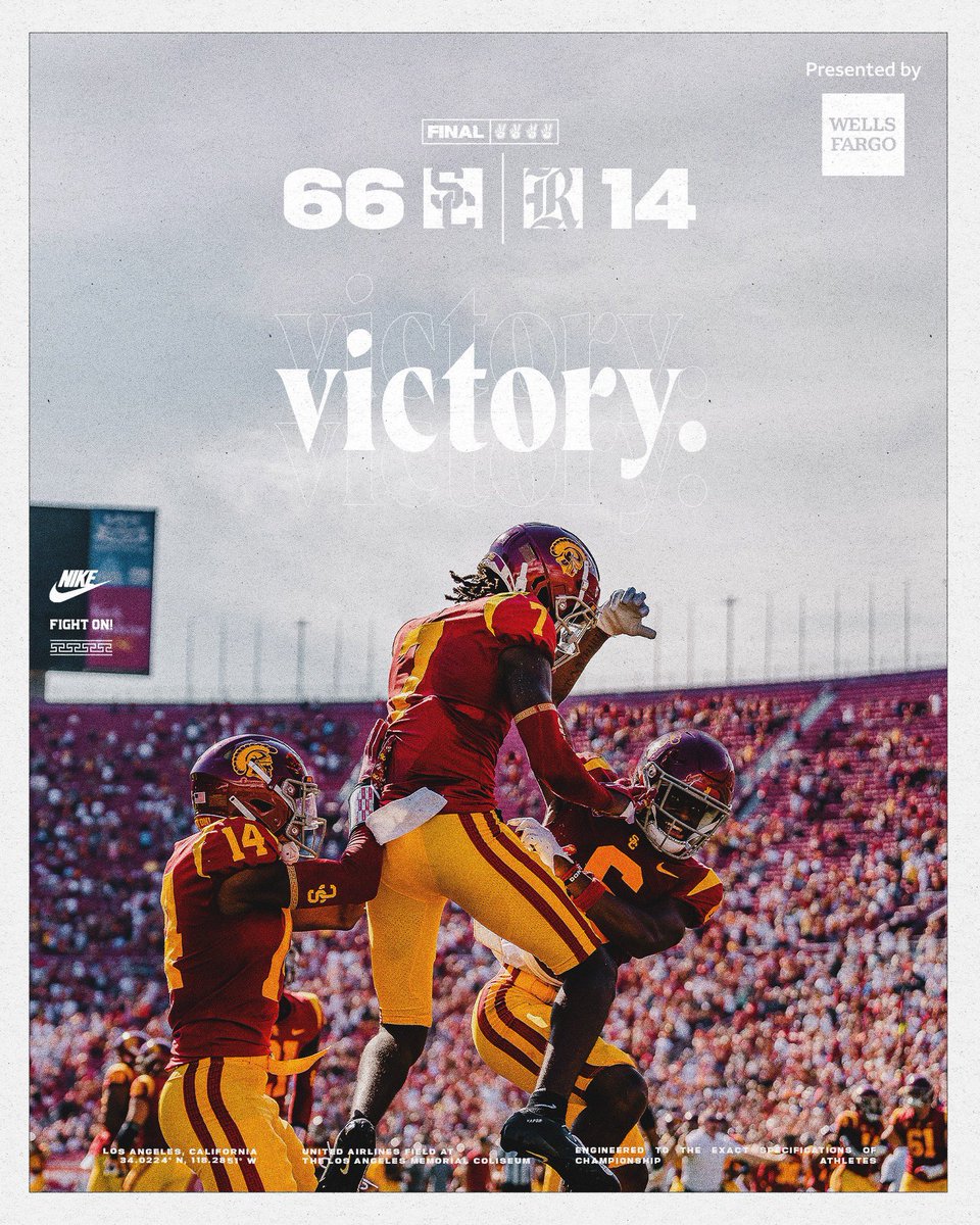 uscfb's tweet image. Final Final 
@WellsFargo | #fighton✌️