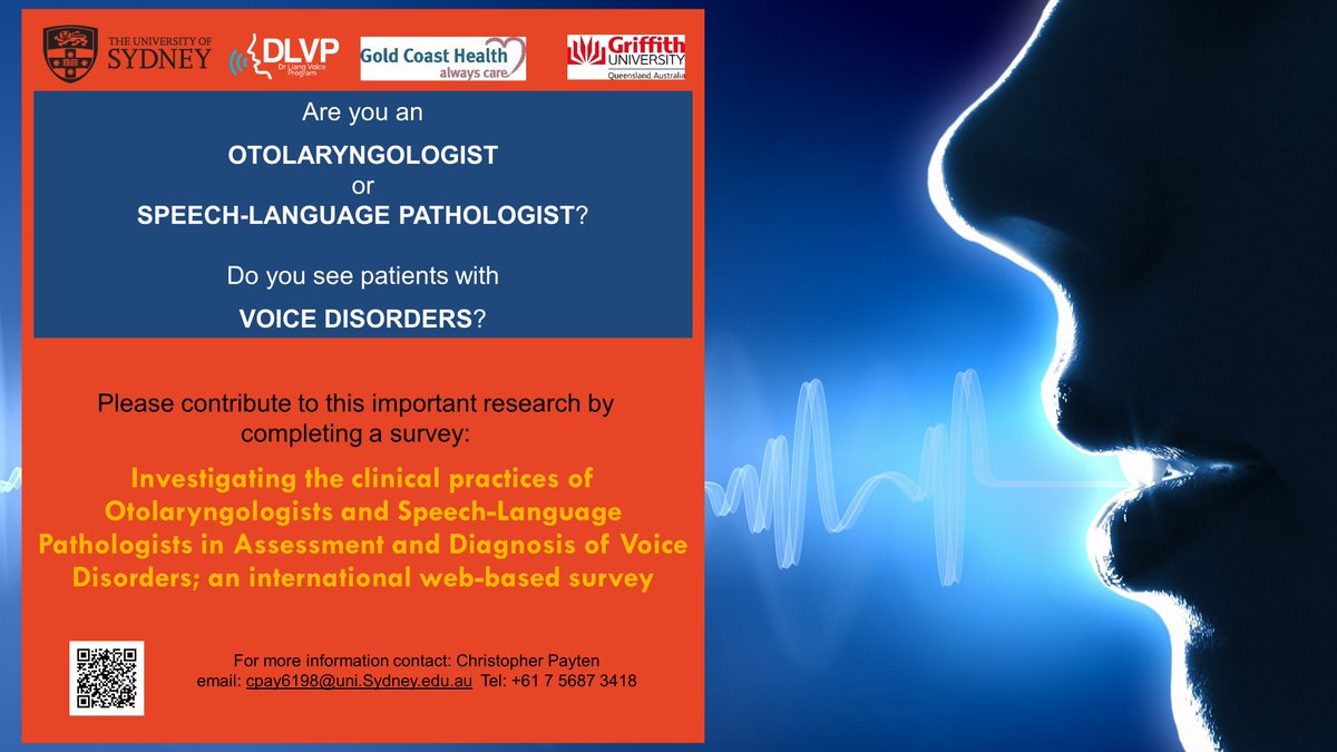 Christopher (Chris) Payten (he/him) (@chrispaytensp) on Twitter photo 🌟 Are you an #ENT or #SLP working with voice disorders? 🌟Please contribute to a global 🌏 survey on assessment practices in #voice disorder evaluation & diagnosis. sydney.au1.qualtrics.com/jfe/form/SV_dn… US@chicago_voice <a href="/TVFPhiladelphia/">The Voice Foundation</a> <a href="/ASHAleader/">The ASHA Leader</a> <a href="/joshiVoiceLab/">The Joshi Voice Lab</a> <a href="/AAOHNS/">AmAcadOtolaryngology</a> 🌟 Are you an #ENT or #SLP working with voice disorders? 🌟Please contribute to a global 🌏 survey on assessment practices in #voice disorder evaluation & diagnosis. sydney.au1.qualtrics.com/jfe/form/SV_dn… US@chicago_voice <a href="/TVFPhiladelphia/">The Voice Foundation</a> <a href="/ASHAleader/">The ASHA Leader</a> <a href="/joshiVoiceLab/">The Joshi Voice Lab</a> <a href="/AAOHNS/">AmAcadOtolaryngology</a>