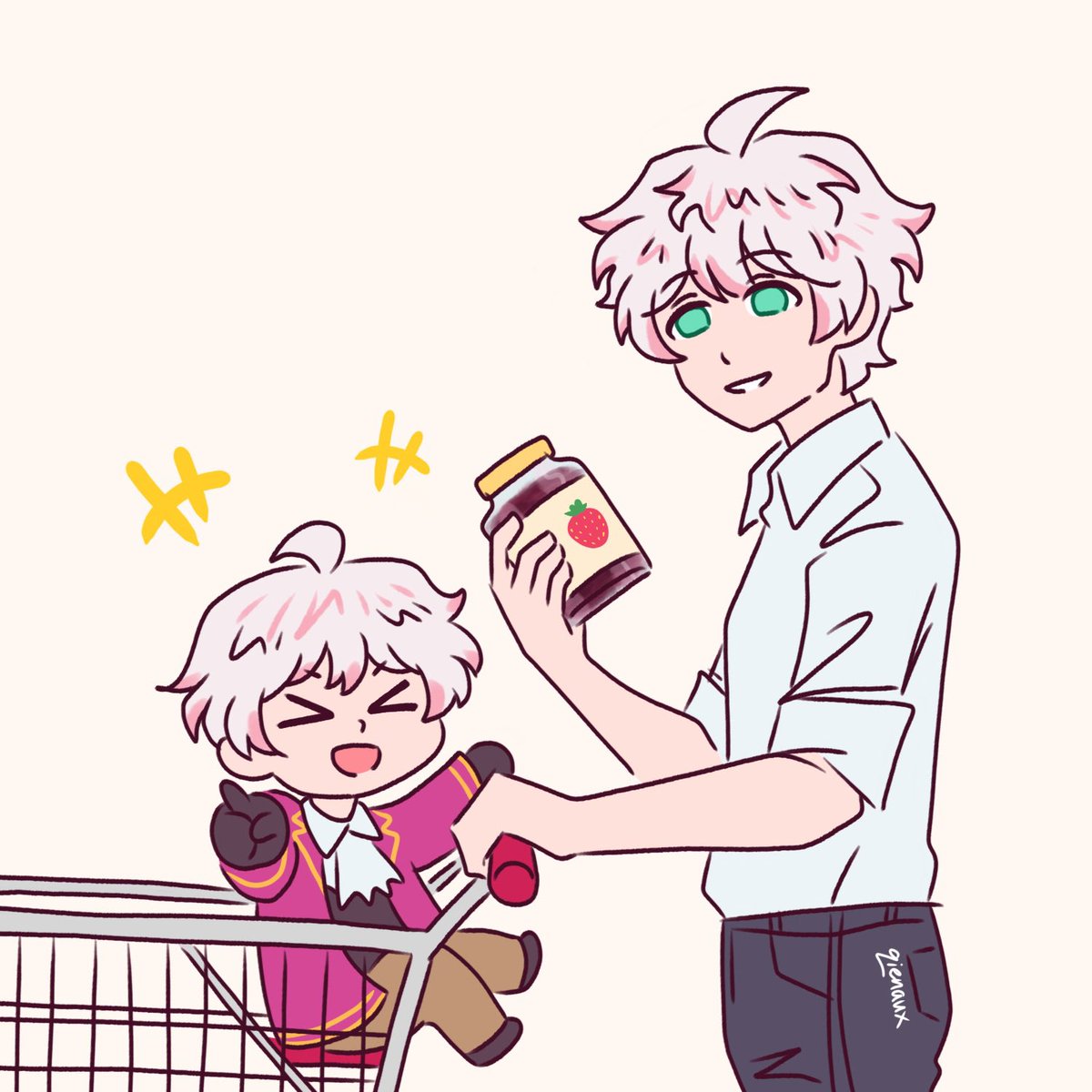 qien_was_here's tweet photo. Grocery shopping today! (HAVE YOU EATEN YET-) #mysticmessenger #saeranchoi #saeranthings https://t.co/qFfV6tJOby