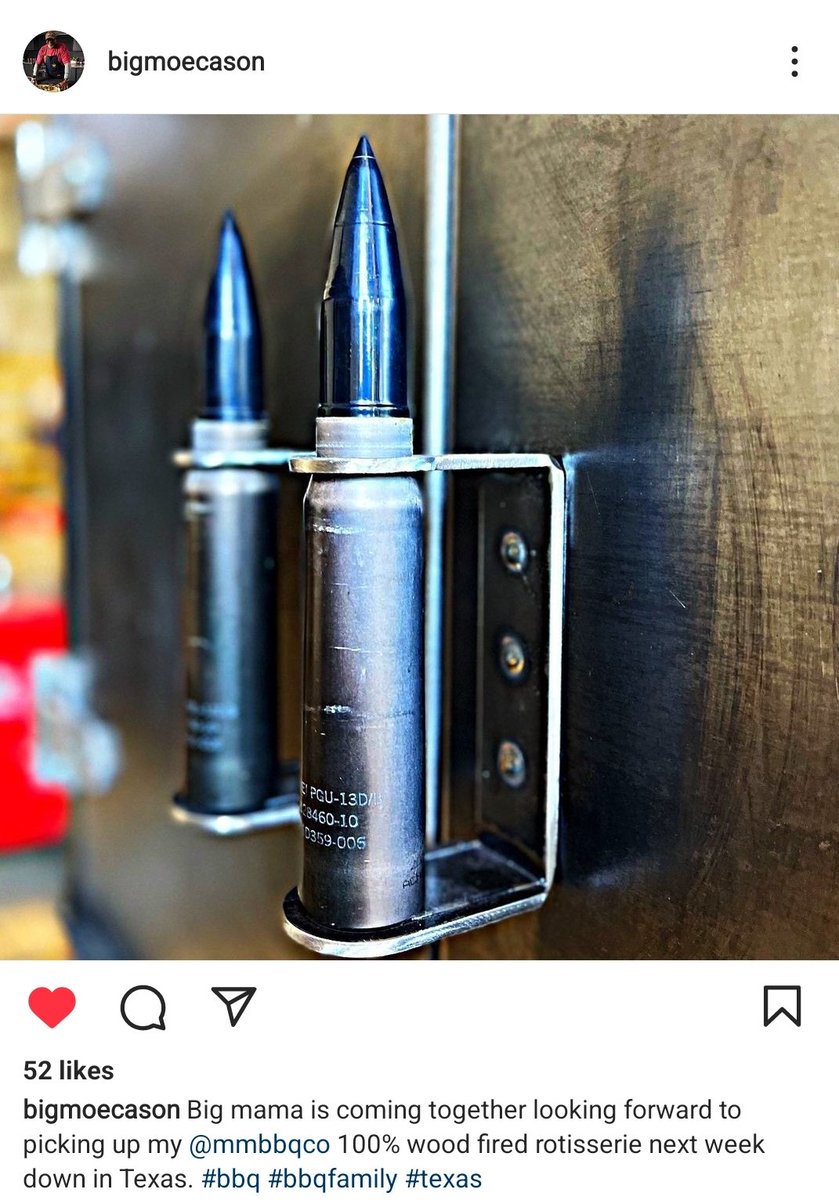 tank4daCubz's tweet photo. @DaleStarkA10 I think I shared these with you, but since you're bringing it up...these are the handles for this wood-fired rotisserie smoker a #MMBBQ in TX built &amp; delivered this week to #BigMoeCason

@ClaudesBBQ https://t.co/eIkF97IFBS
