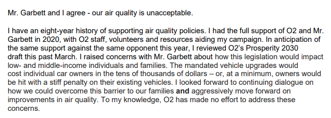 votelynette's tweet photo. In fairness to O2 supporters and voters in my district, I feel compelled to respond to the “Official
Statement” released by David Garbett. Let there be no misunderstanding. I am fully committed to improving our air quality–No endorsement required. #utpol https://t.co/Dk66YEyGRs