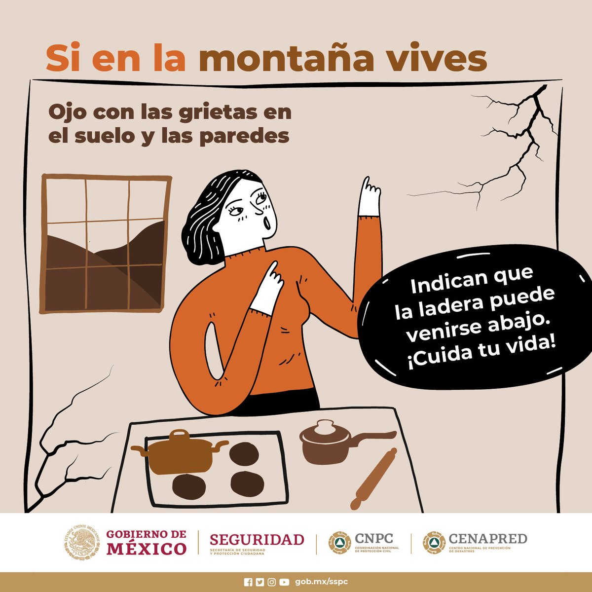 La inestabilidad de una ladera se puede presentar cuando el suelo se satura por #Lluvias intensas. ⛈🌩☔️

⚠️Extrema precauciones ante estas señales. 👇