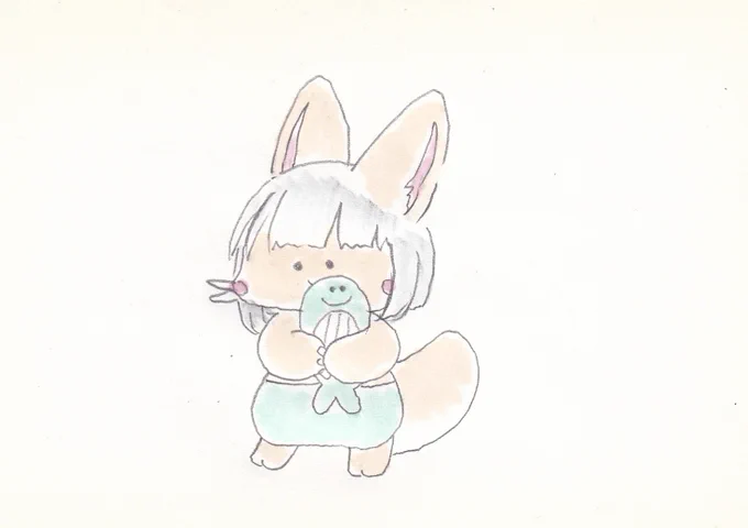 今日はクジラさんのぬいぐるみ持ってるんだね。#イラスト #メイドインアビス 