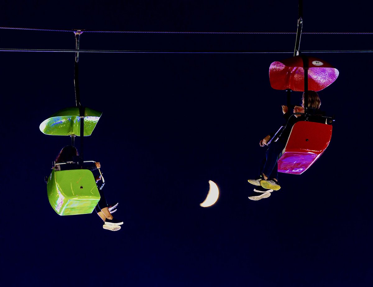 Shoot for the moon. Even if you miss, you’ll land on the #nysfair Skyliner 🌙