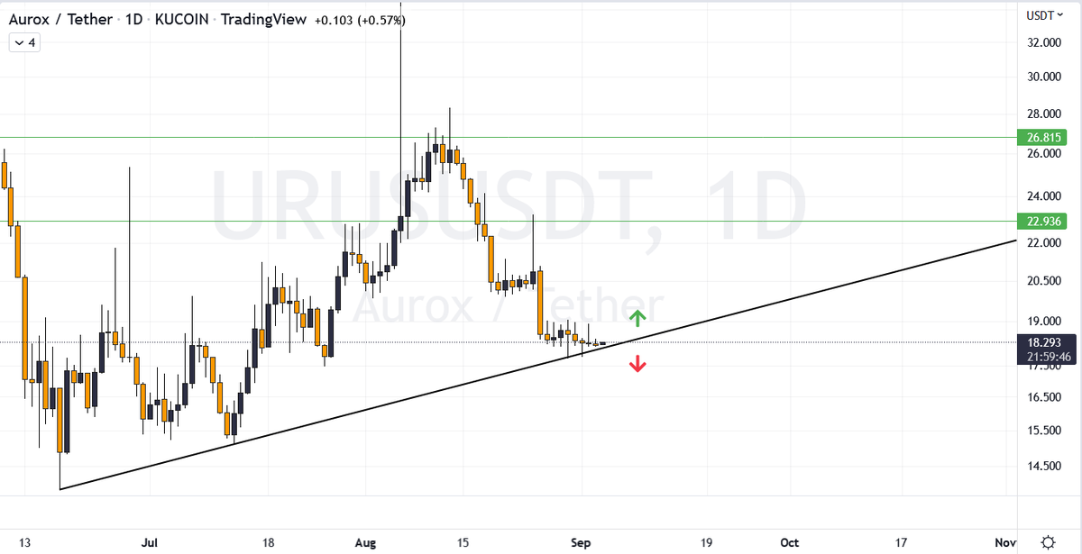 CharlieCryptone's tweet photo. $URUS Third time testing that trendline...
#URUS #charliecryptone #Aurox https://t.co/GVYJb9FBl9