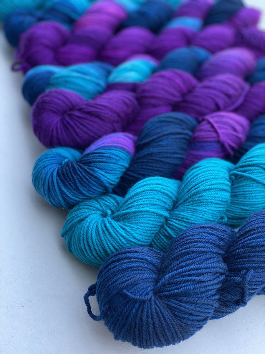My September 2022 Yarn of the Month Club collection turned out absolutely STUNNING! 🥰👌🏻💙🧶💜 #yarnitoli #yarngasm #yarnporn #yarn