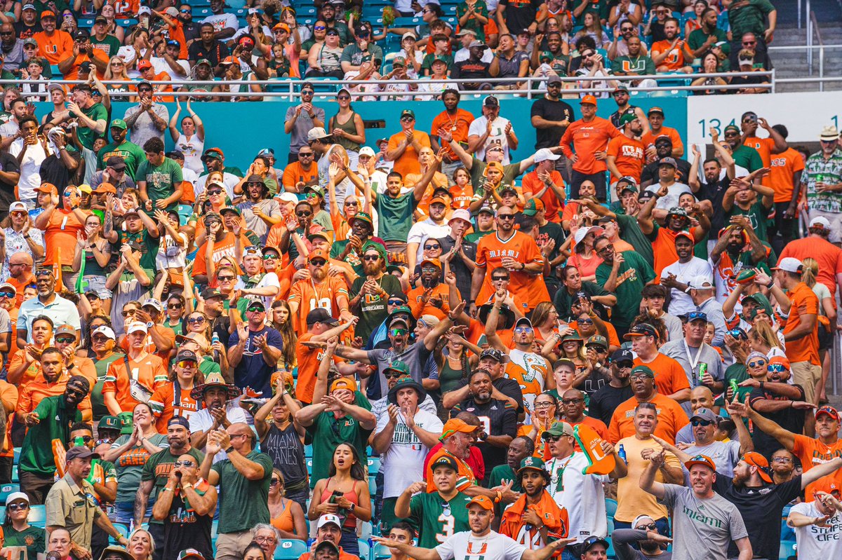 WE APPRECIATE YOU …JUST KEEP BRINGING IT!!! See you next Saturday!!! #GoCanes @CanesFootball