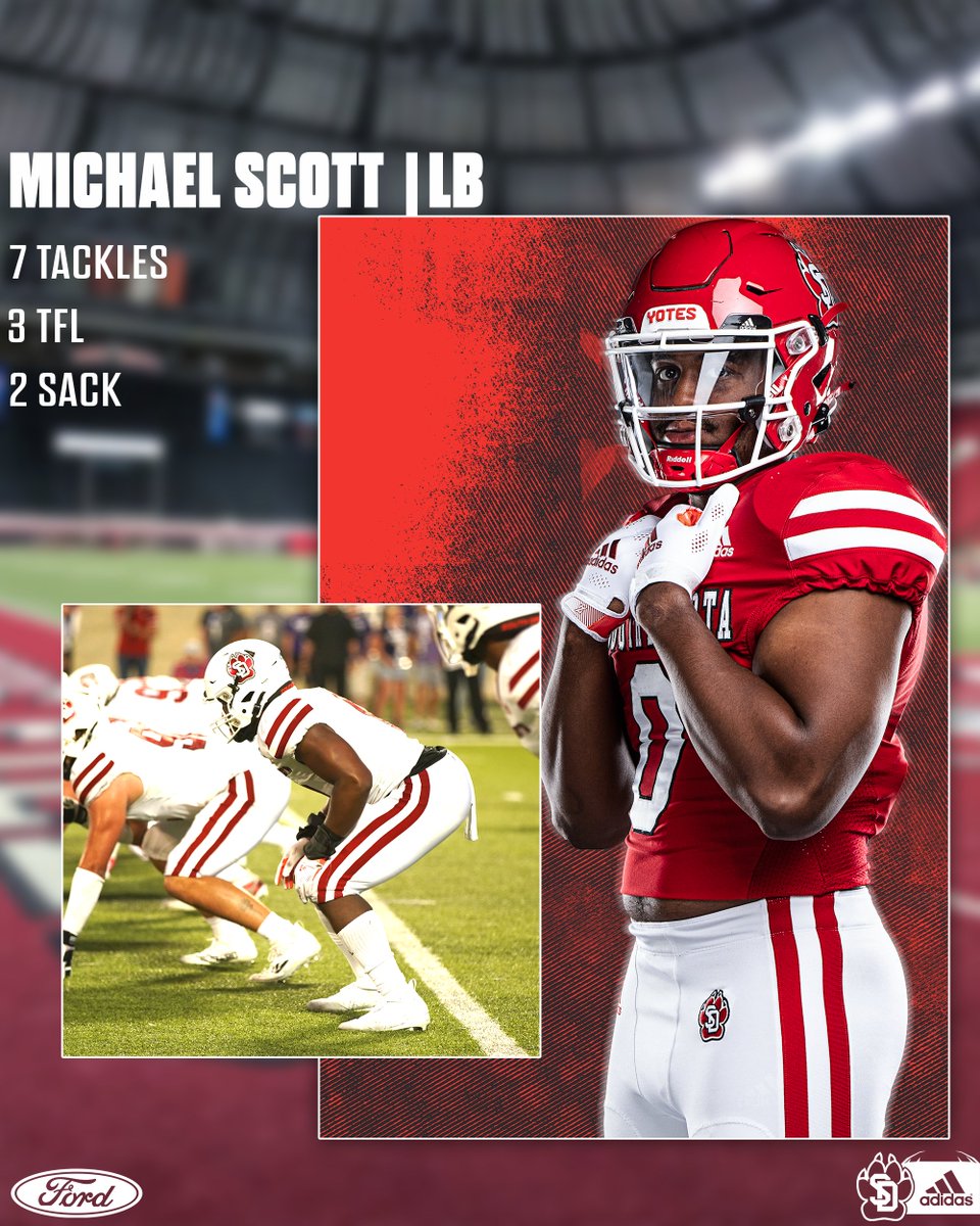 Final from Manhattan.

🐱: 34
🐺: 0

#WeAreSouthDakota x #GoYotes 🐾