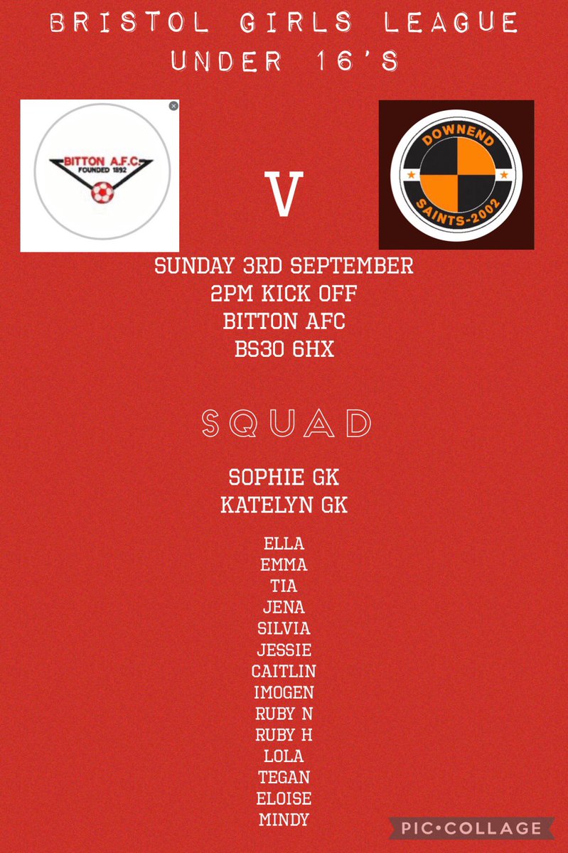 The day is finally here!! Our first match of the season for the <a href="/GirlsBristol/">Bristol Girls Football League</a> 
We are at <a href="/BittonAFC/">BittonAFC©</a> so come along &amp; show some support.
<a href="/DownendSaints/">Downend Saints</a> see you this afternoon.

#sundayleague 
#newseason 
#uptheton
#homematch