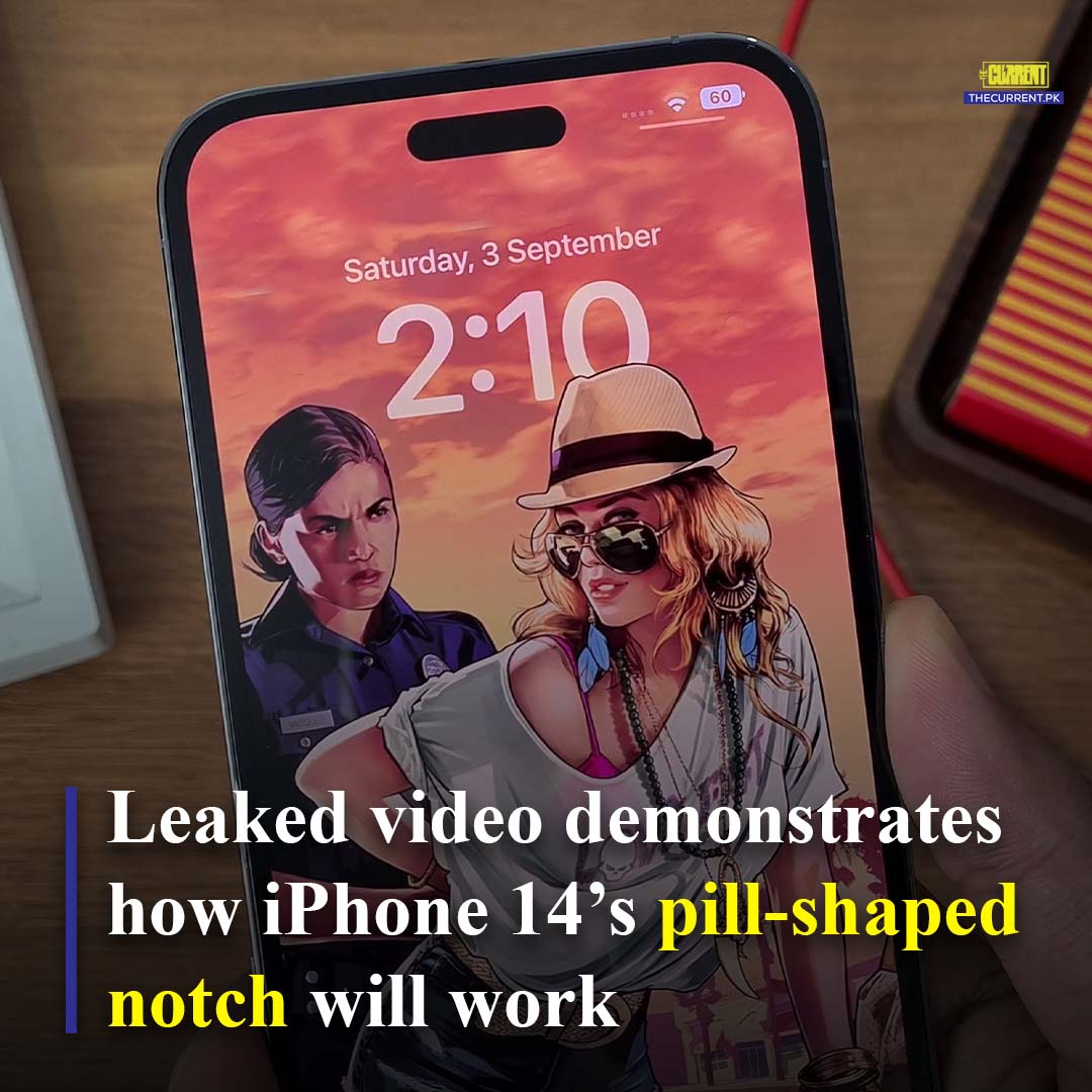 TheCurrentPK's tweet photo. Recent leaks claim that Apple will rebuild the status bar specifically for the iPhone 14 using the new cutout. 

Read more: https://t.co/fbUZudURtl

#TheCurrent #iPhone14 #Leaks #iPhoneNotch #Apple https://t.co/AaiE2KMiGH