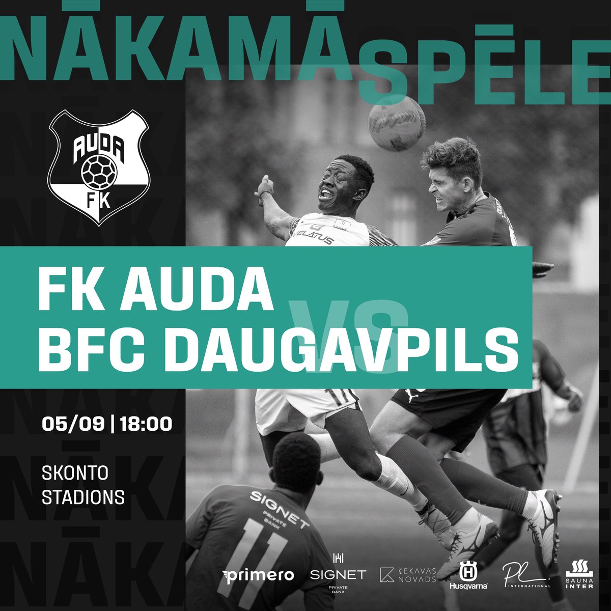 Rīt, ar mājas spēli pret BFC Daugavpils, pieliksim punktu #OptibetVirsliga 3.aplim. Tiekamies stadionā!💚🖤

Biļetes pērc 👉 ej.uz/pdu1