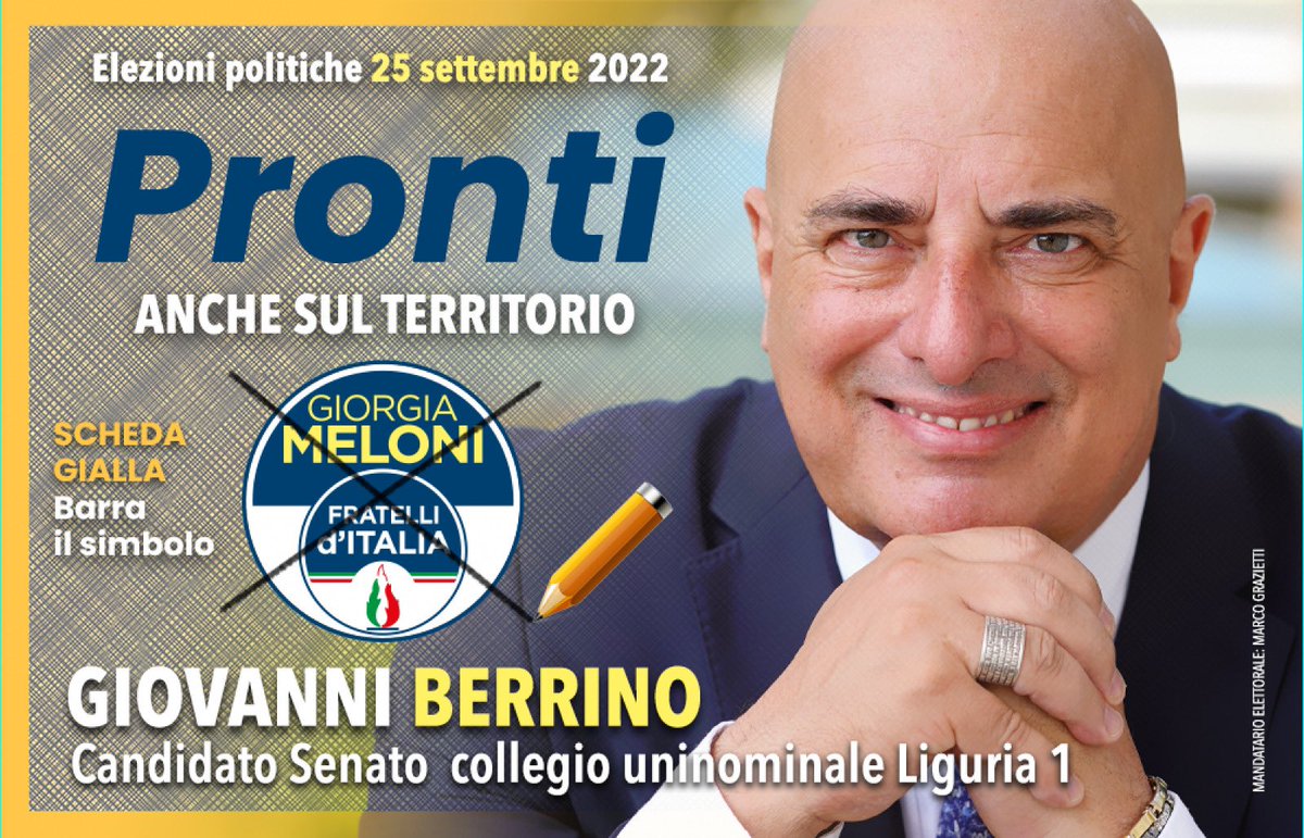 🔵 𝙉𝙊𝙄 𝙎𝙄𝘼𝙈𝙊 𝙋𝙍𝙊𝙉𝙏𝙄 𝘼𝙉𝘾𝙃𝙀 𝙎𝙐𝙇 𝙏𝙀𝙍𝙍𝙄𝙏𝙊𝙍𝙄𝙊

✍🏻 il #25settembre per votare <a href="/FratellidItalia/">Fratelli d'Italia 🇮🇹</a> barra solo il simbolo 

🇮🇹 Con il vostro sostegno risolleveremo la nazione
<a href="/GiorgiaMeloni/">Giorgia Meloni</a>