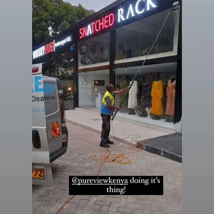 pureviewkenya's tweet photo. Window cleaning for Snatchedrack on Muthangari Road. 

Check out their IG ;@ snatchedrack

Great support from family and friends. Appreciate you all. 
#windowcleaning https://t.co/9QYOKYKdgY