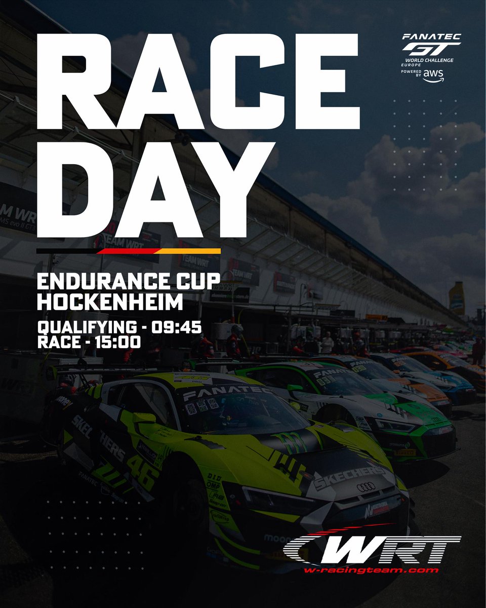 Qualifying for <a href="/GTWorldChEu/">GT World Challenge Europe Powered by AWS</a> Rd4 here at #Hockenheim starts at 08.45 UK time and then the big race at 14.00 UK

Watch LIVE here: gt-world-challenge-europe.com/watch-live