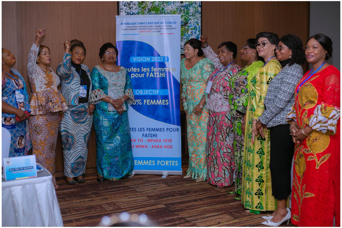 KongaBonard's tweet photo. Le leadership Féminin en concurrence, vision 2023, toutes les Femmes pour @fatshi13. @KilubuOfficiel à la tête de la Coalition Nationale de Femmes Chefs de Regroupement et Parti Politique de la RDC. Objectif: atteindre le 50% d'occupation de femmes à des  postes de responsabilité https://t.co/a51aGFxI09