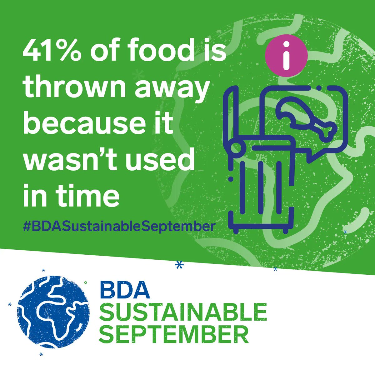 41% of food is thrown away because it wasn’t used in time - with potatoes, bread and milk the top foods likely to be tossed in the bin 🚮 Shopping more sustainably can help us cut down on waste. Here's how ➡️ buff.ly/3B8qNDb #BDASustainableSeptember Via @WRAP_UK