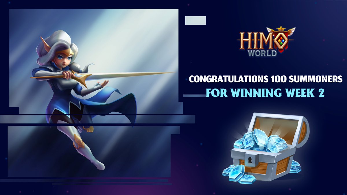 🥳CONGRATULATIONS TO WEEK 2 WINNERS 👋Another week has passed, lots of intense matches! 🎁And now take a look at this week's top 100 Summoners receiving the Crystals Reward from Himo World: bit.ly/3R0f4vS 🔔A big event is coming, prepare yourselves! #HimoWorld #PvP