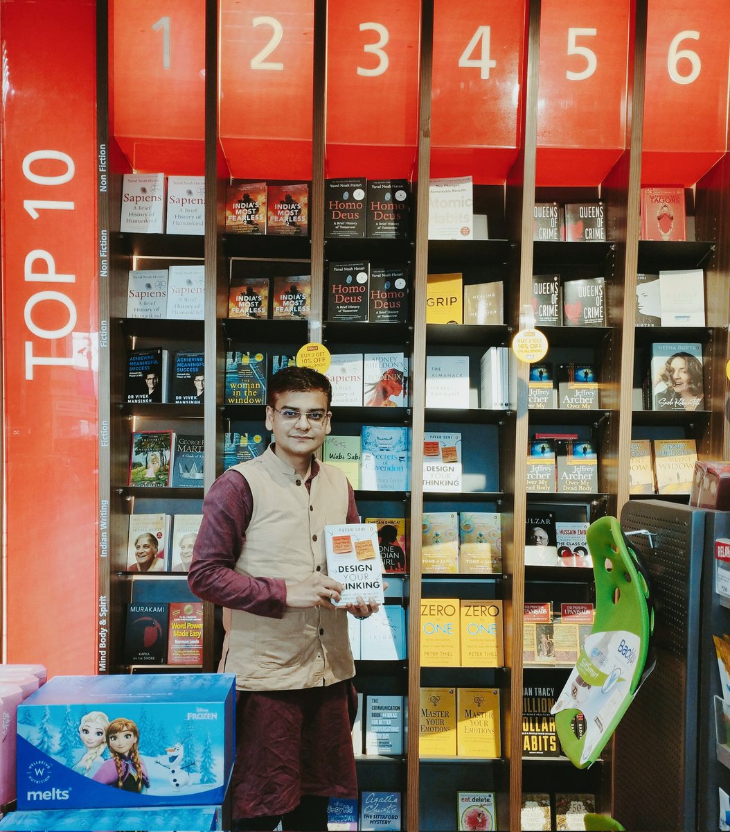 Pavan_Soni's tweet photo. Delighted to share that my book #DesignYourThinking is featured in the Top 10 Best Sellers at the #RelayStores. Saw this at the #BangaloreAirport. Pl check out the book at https://t.co/gBrB4AqzPP https://t.co/VS1kRVlL50