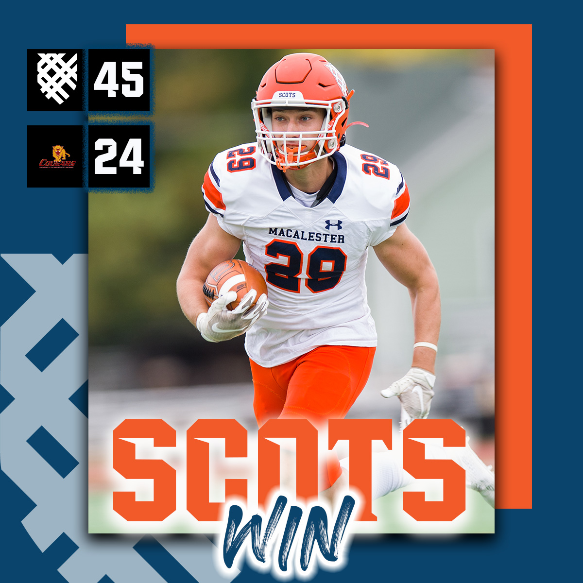 SCOTS WIN! Big night for Michael Poker and Coach Nicolaides! See you at Macalester Stadium next week for the home opener! #GoScots #heymac #ScotsWin