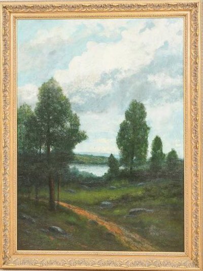 Victor Shearer (American, 1872-1951). River landscape.
Oil on panel. 55 x 42”. #RecentAcquisition #Client