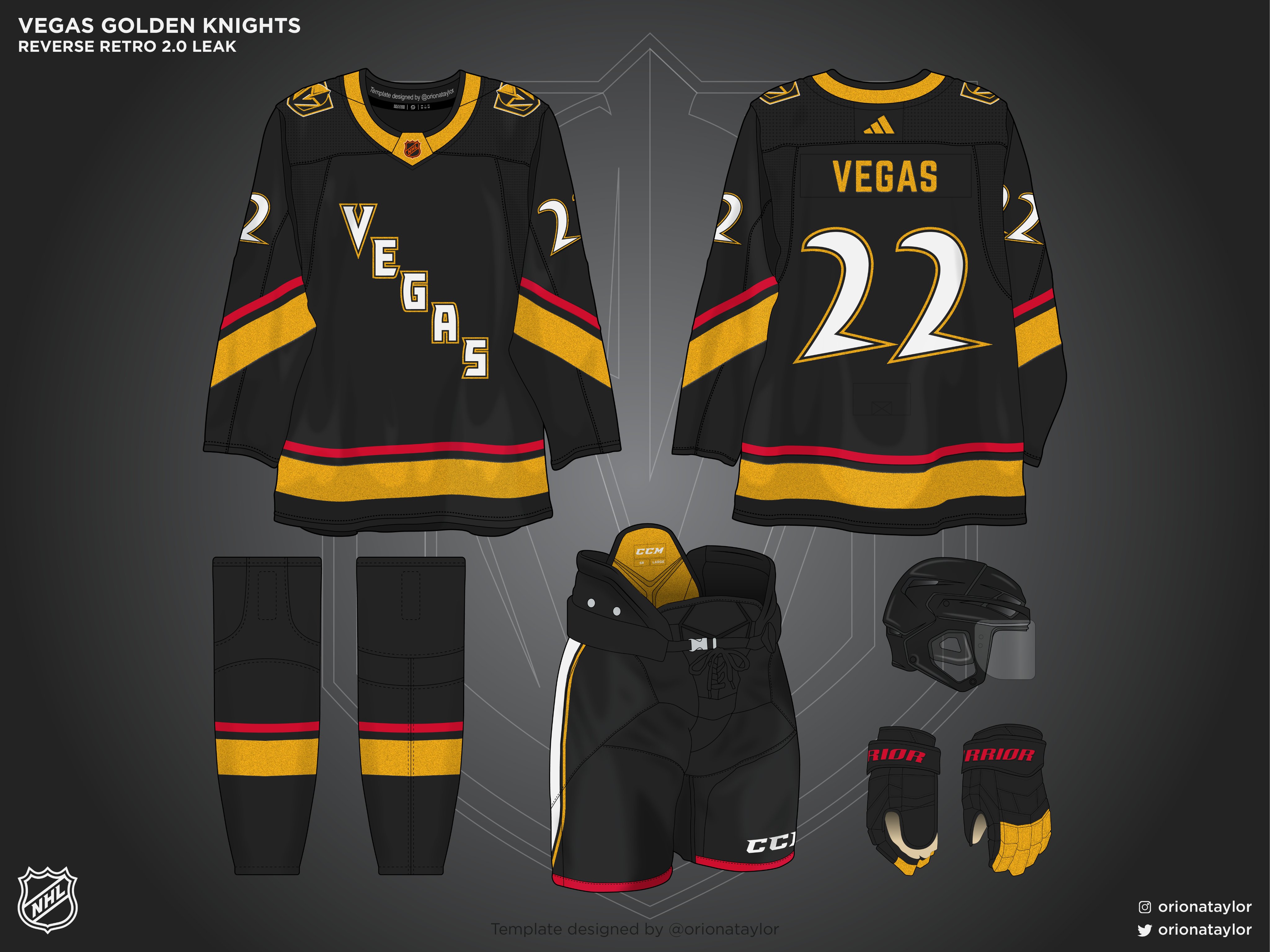 The Vegas Golden Knights' Reverse Retro jersey appears to have been leaked