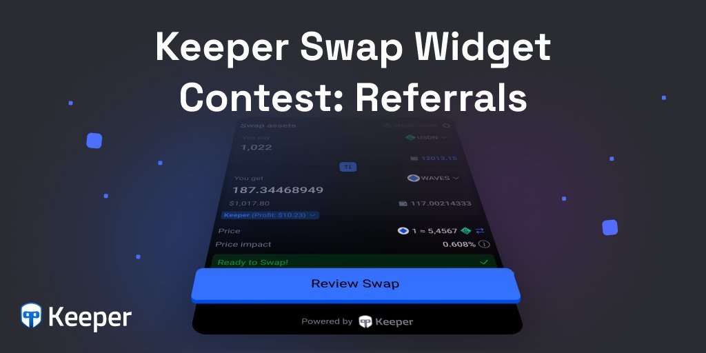 JihuRamen's tweet photo. ๐
@KeeperWallet
Swap Widget ๐
A referral program for developers and that's not all!
Websites can also earn EXTRA income receiving 50% of services Fees!
#KeeperWallet #WavesNetwork #WAVES
Check out the link below!
https://t.co/8lPnfSqLOF https://t.co/enj9Y3V2sW