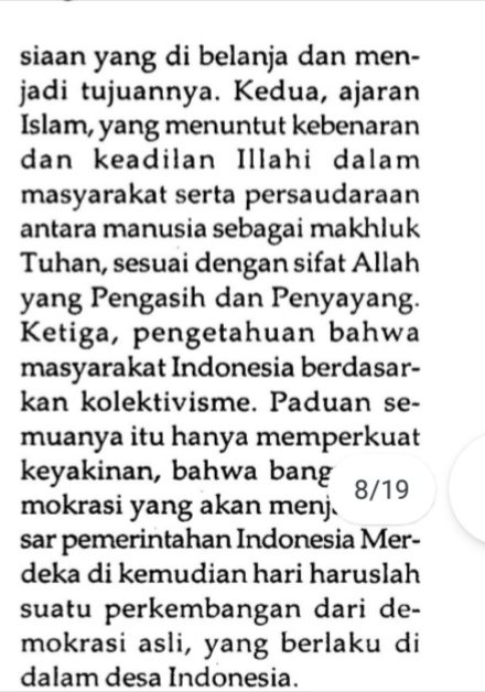 analispolitik's tweet photo. Hatta kemudian mengajukan 3 hal yang jadi prinsip dasar demokrasi Indonesia:

1. Sosialisme, yang jadi dasar kita melawan kolonialisme
2. Ajaran Agama (terutama Islam), yang membentuk konsepsi bersama kita ttg keadilan
3. Kolektivisme/Gotong Royong yg dipraktikkan masyarakat. https://t.co/zpWxSCHEwa